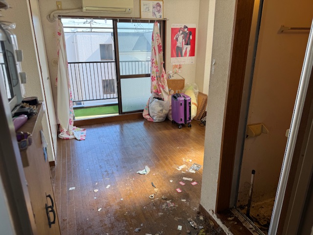 ゴミを運び出してキレイになった部屋